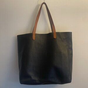 Black leather Madewell Transport Tote
